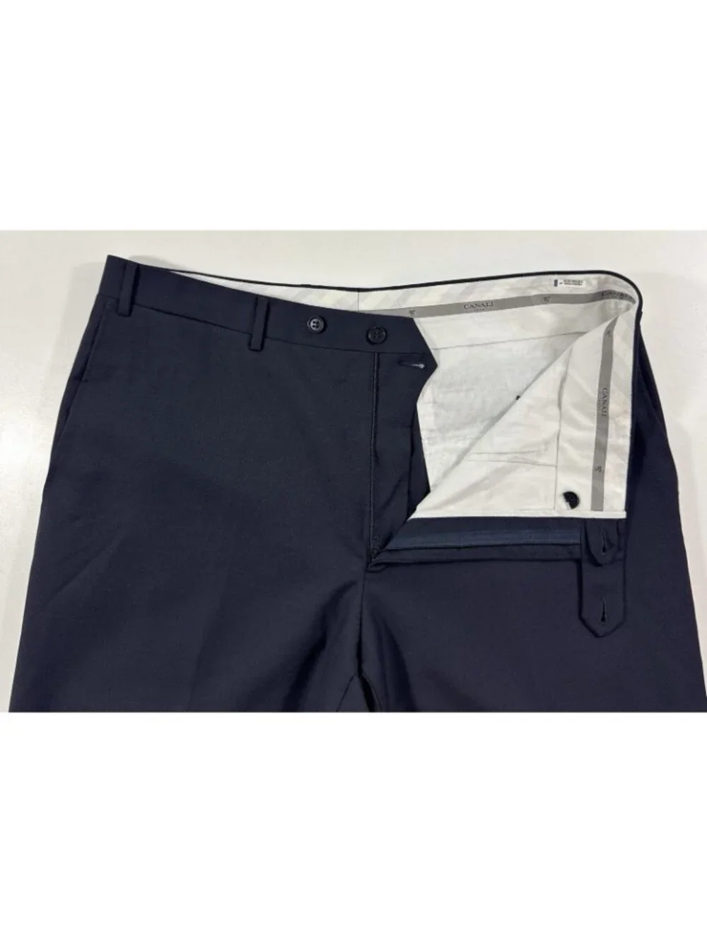 Canali 1934 Mens Wool Dress Pants Size 36x31 Italian Luxury Trousers Navy
